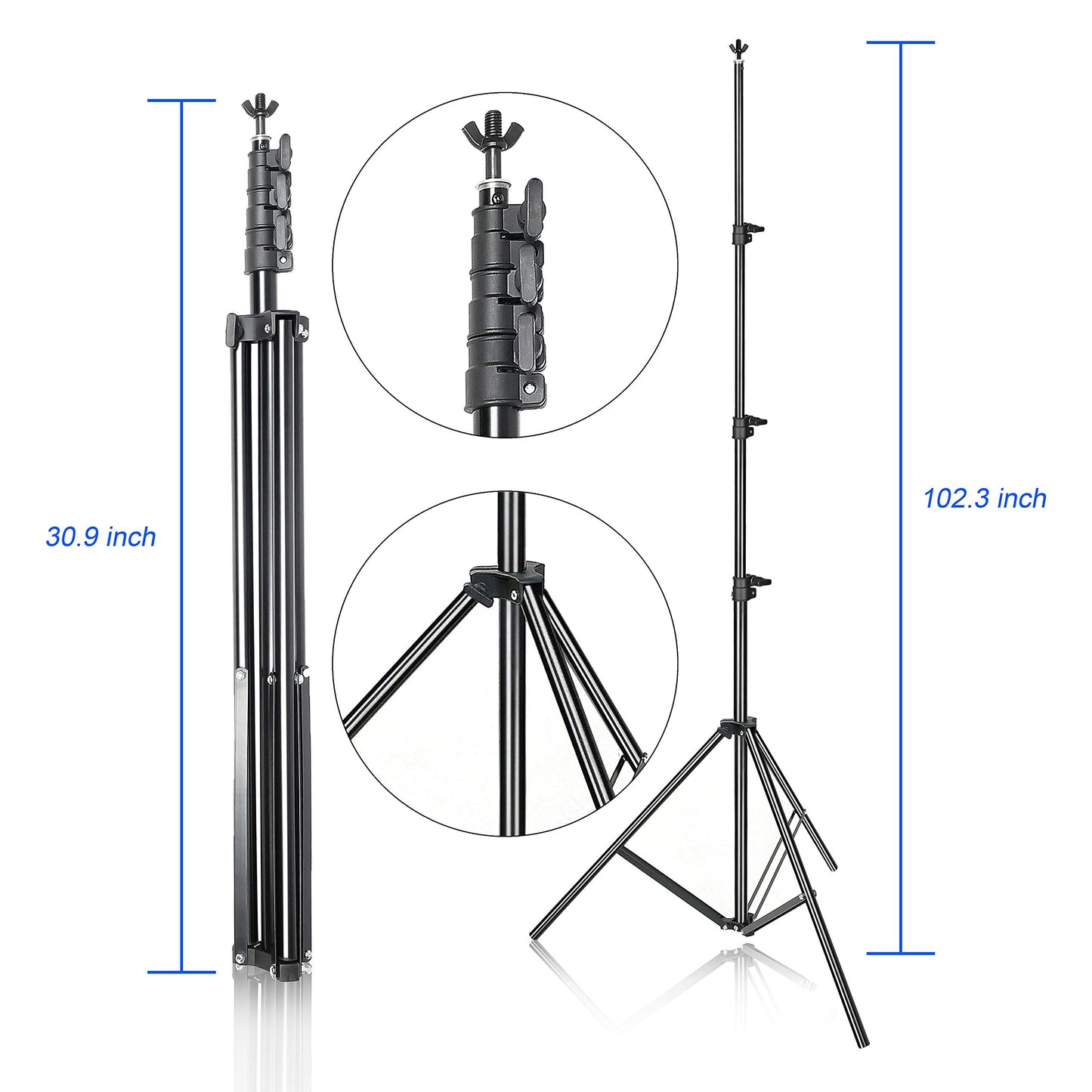 EMART Hintergrundsystem mit Stoff, Professionelles Fotostudio Set 2,6×3m Foto Hintergrund Ständer Set mit Fotohintergrund und 4 Federklemm für Fotografie, Videoaufnahme YouTube