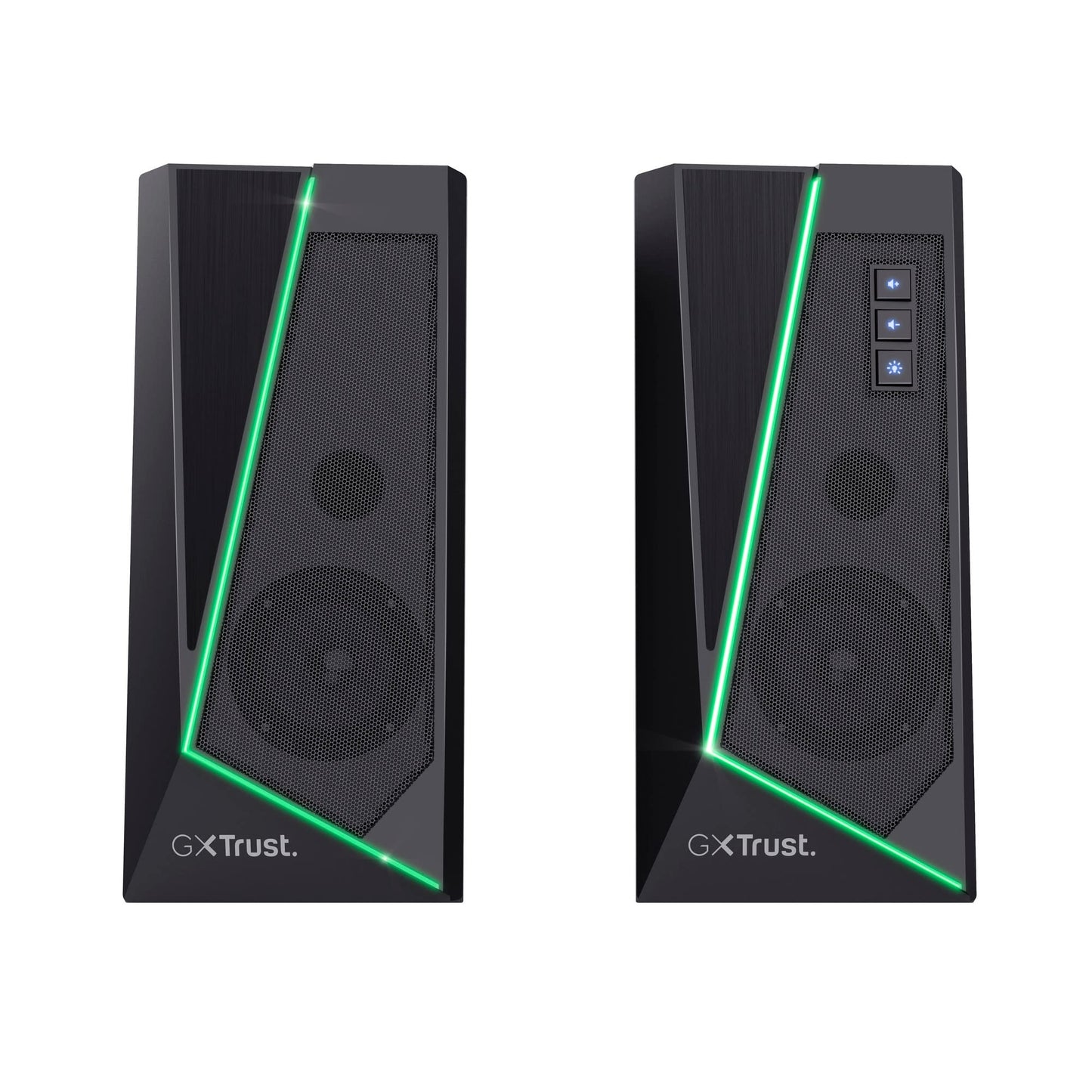 Trust Gaming Lautsprecher für PC GXT 609 Zoxa - Computer Boxen, Lautsprecherset mit 6 Verschiedene RGB Beleuchtungsarten, Stromversorgung über USB, 12W, PC/Laptop, Schwarz