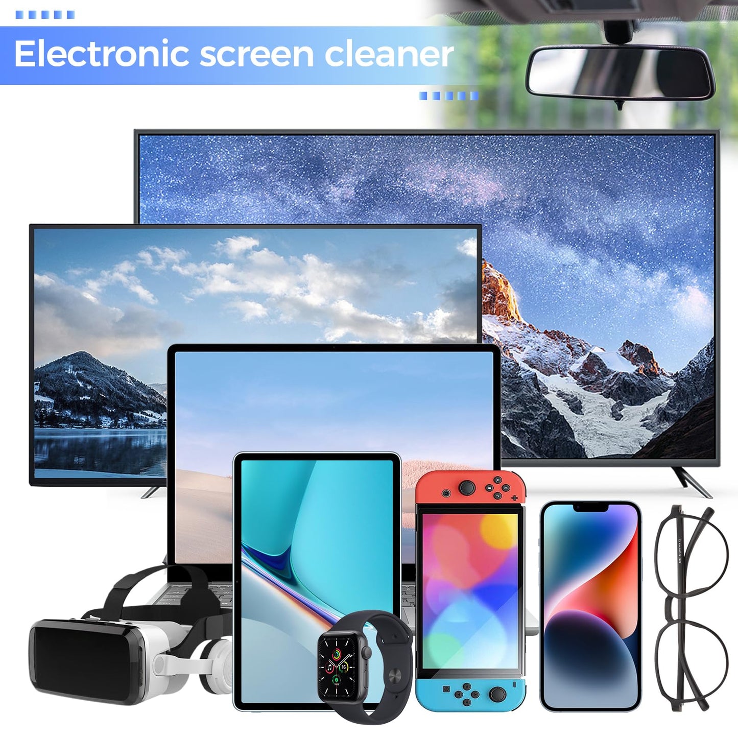 JiaTeums 200ml Bildschirmreiniger mit Mikrofasertuch,TV Reiniger,Screen Cleaner,Streifenfreie Reinigung für Laptop