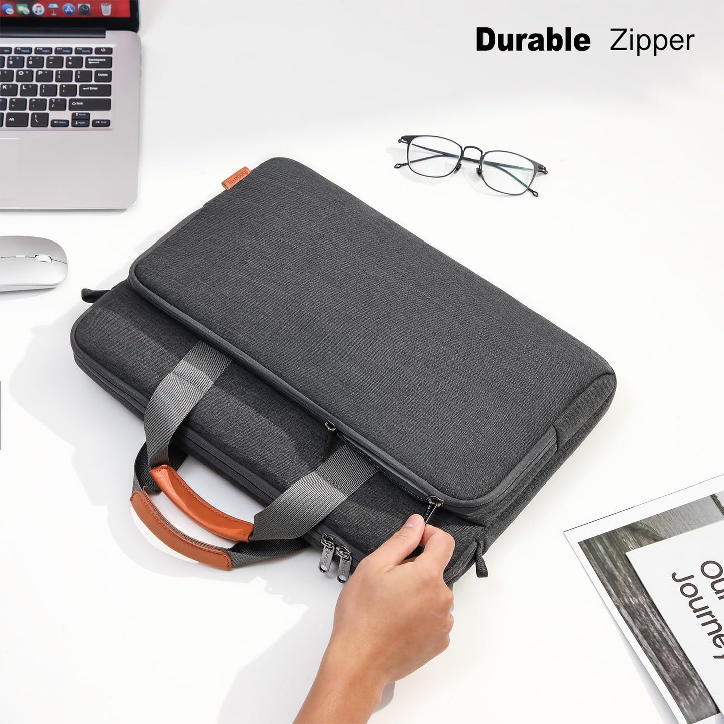bagasin Laptoptasche Laptop Aktentasche Passt bis zu 15 15,6 16 Zoll Laptop Erweiterbare Wasserdichte Schultertasche Umhängetasche Tragetasche Notebooktasche PC Computer Tasche