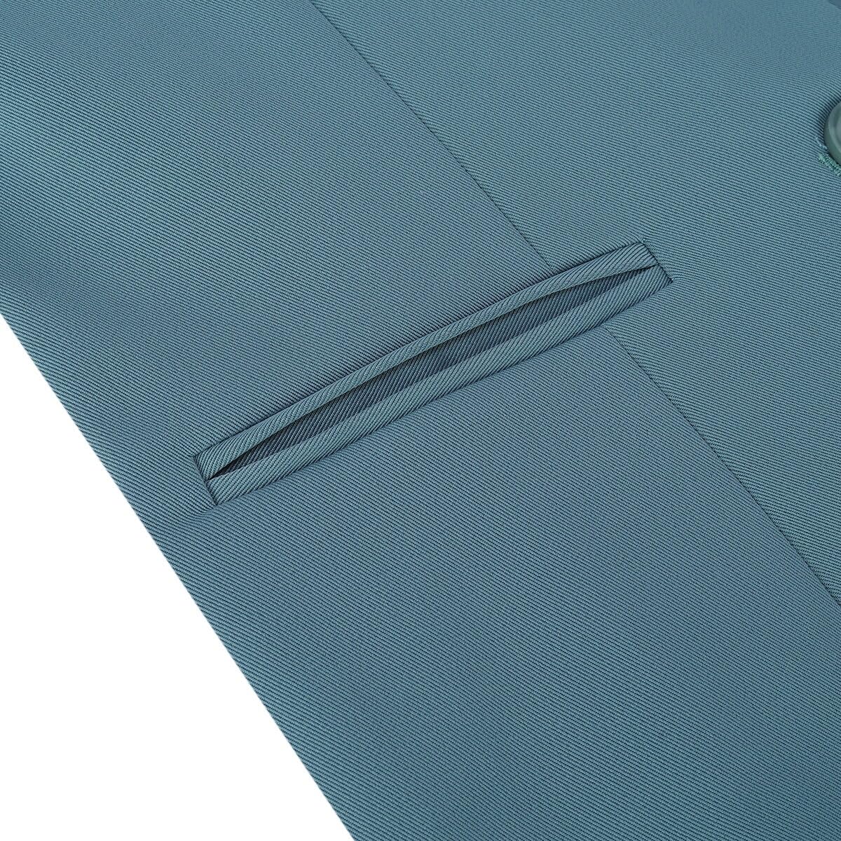 YYNUDA Hosenanzüge für Damen Fallendes Revers Zwei Einreiher Slim Elegant Taillierter Business Hosenanzug（Blau Grau L）
