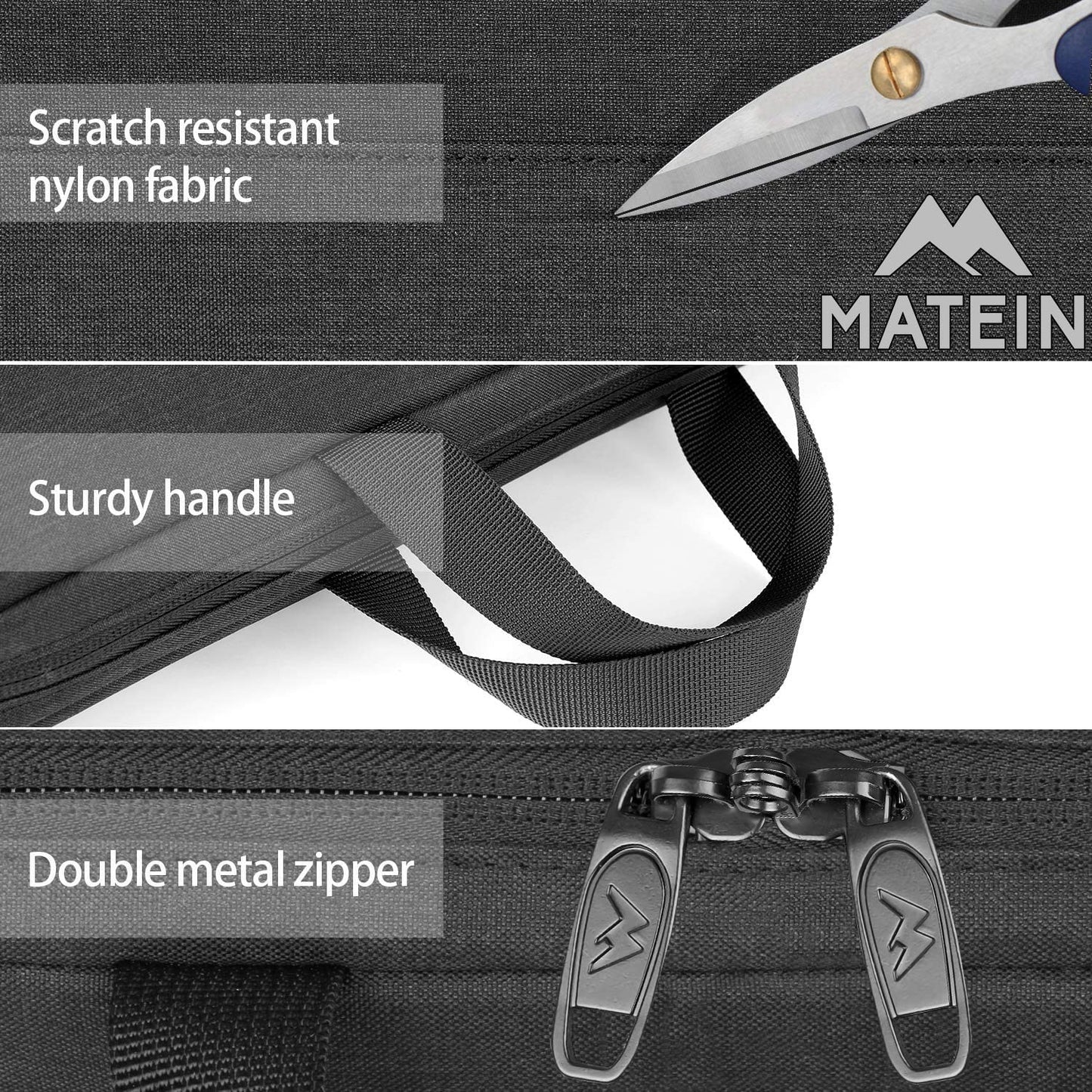 MATEIN Laptophülle 15,6 Zoll, Laptop Hülle Wasserdicht Laptoptasche Schutzhülle mit Griff, Laptop Sleeve Notebook PC Case für 15-15 6 Zoll Lenovo HP Acer Chromebook Dell, Schwarz