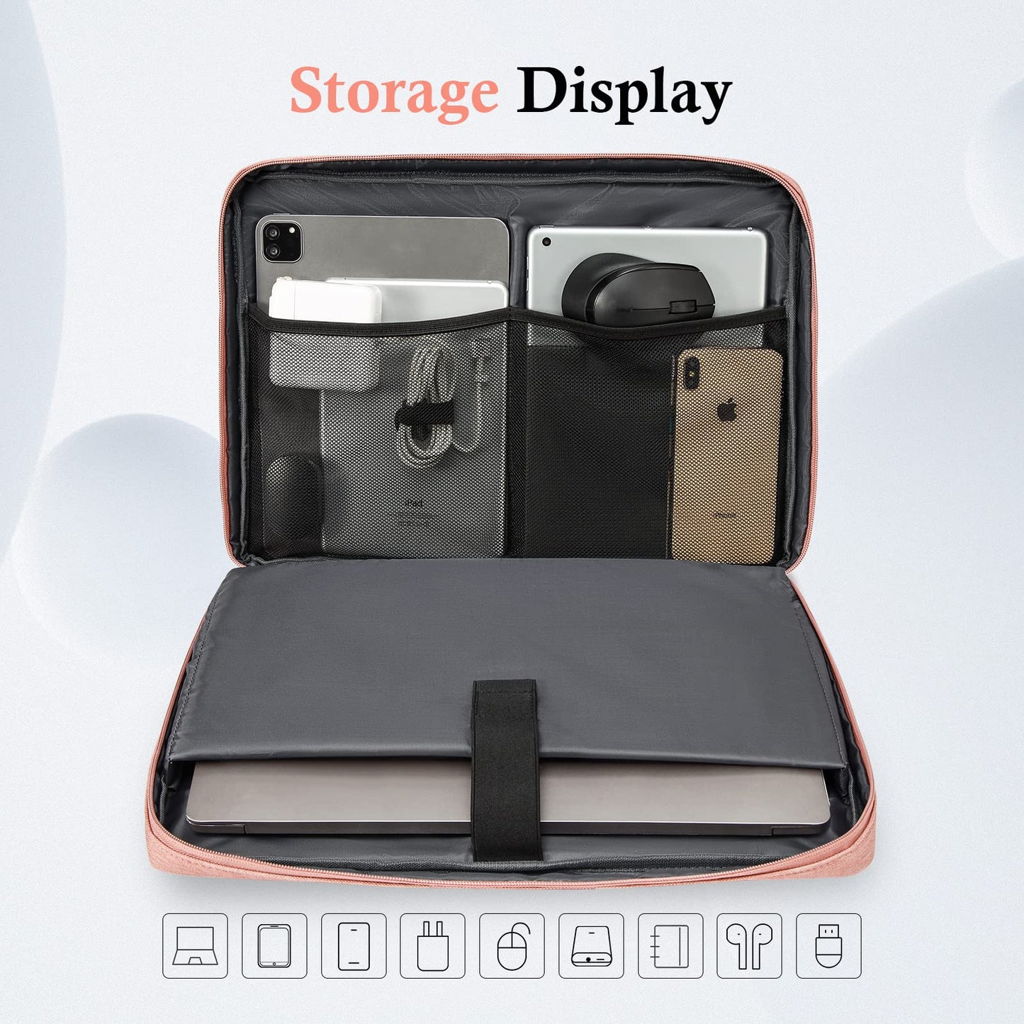Bagasin Laptop Hülle Tasche, 15 15,6 16 Zoll TSA Laptoptasche Schutzhülle Sleeve Wasserdicht mit 4-lagigem Schutz, Computer Tragetasche für MacBook, HP, Dell, Lenovo, Asus Notebook