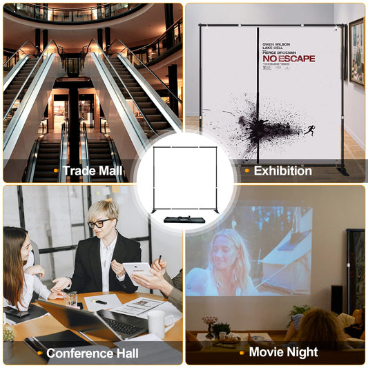 EMART Banner Ständer 3 x 3 m, Verstellbarer Hintergrund Ständer, Foto Hintergrundständer für Studio, Porträt und Produktfotografie, Fotografie - Upgraded