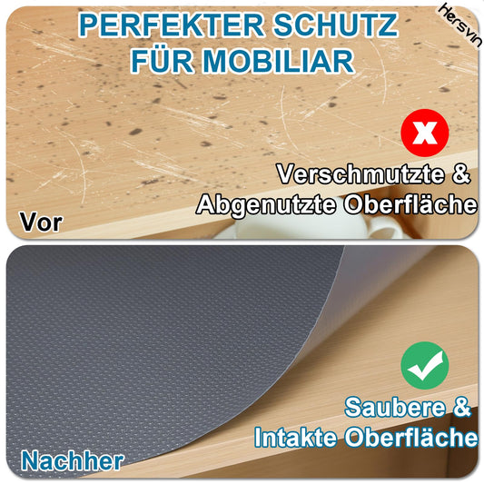 Hersvin Schubladenmatte (Übergröße) 60cmx500cm Schrankpapier Schubladeneinlage Eva Wasserfest Nicht Klebende Unterlage Teppich für Küchenschränke (Dunkelgrau/Punkt)