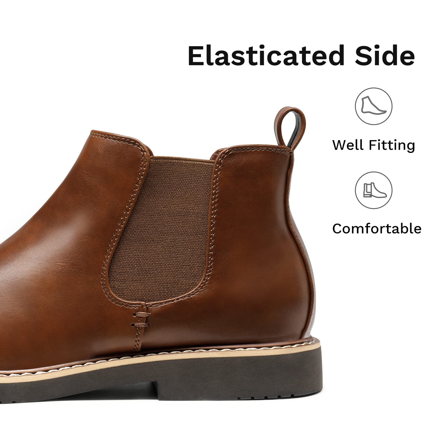 Bruno Marc Herren Stiefel Chelsea Boots Stiefeletten Stiefel BRAUN SBBO2218M-E Größe 47 (EUR)