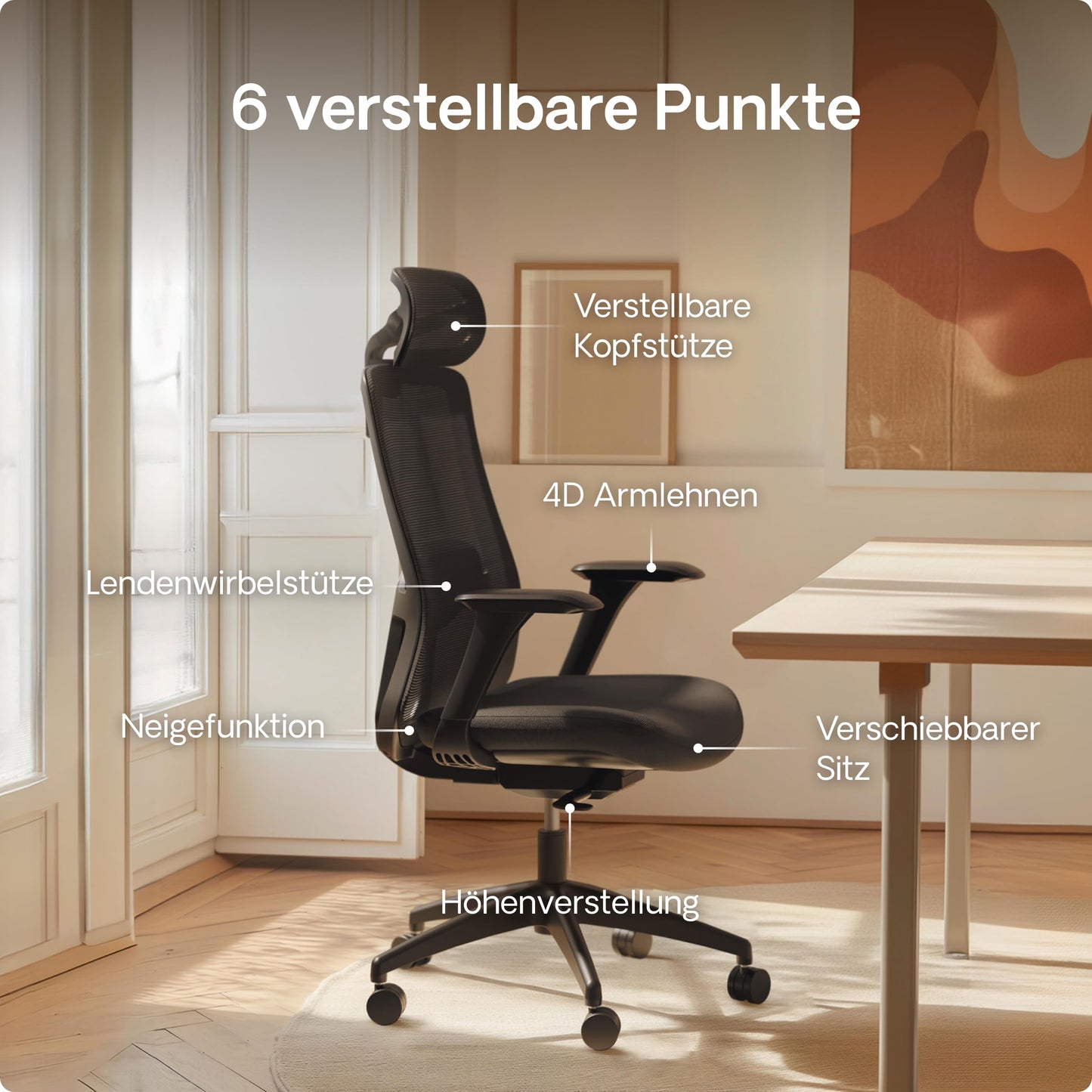 Desktronic SitOne ergonomischer Bürostuhl verstellbar