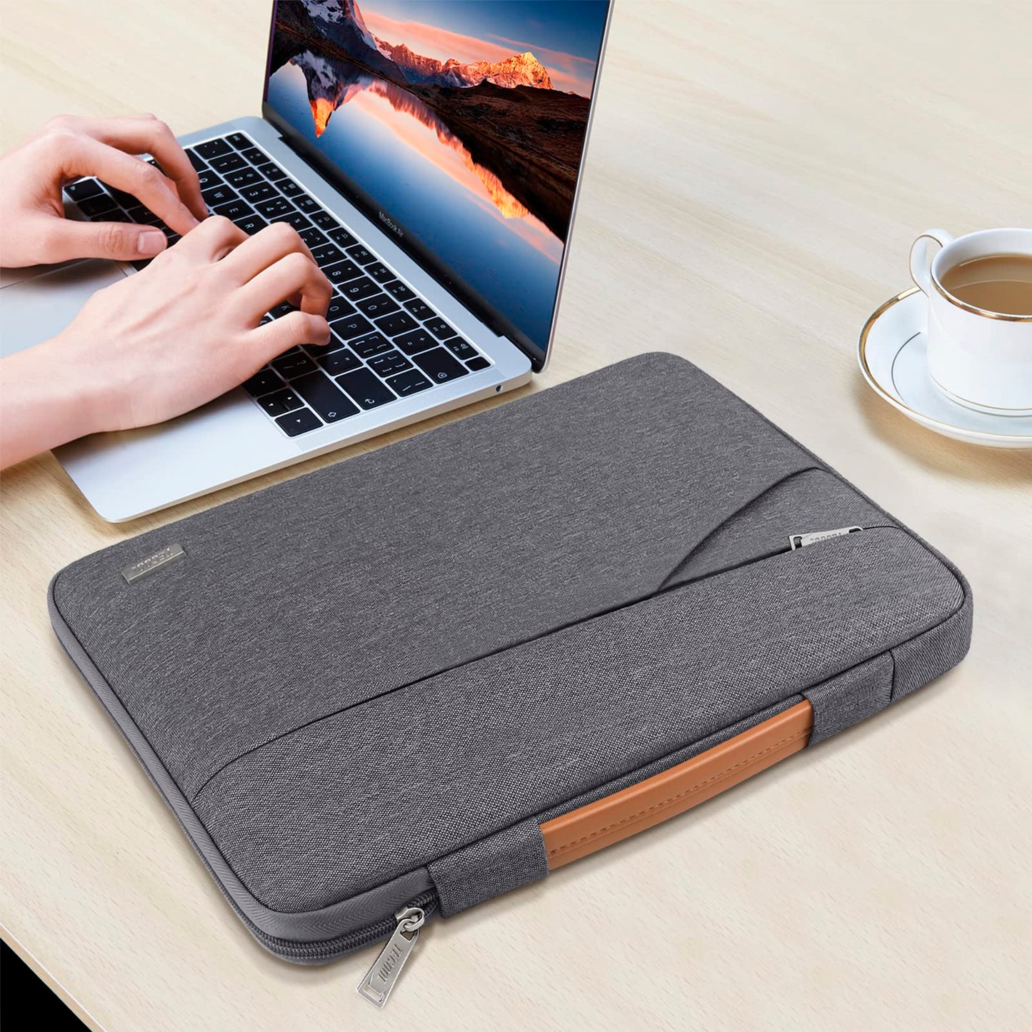 TECOOL 15,6 Zoll Laptoptasche Hülle Tasche für 15-15,6'' Lenovo Thinkpad Ideapad HP Dell Acer ASUS Samsung Chromebook Laptop Wasserdicht Notebooktasche Stoßfestes Schutzhülle, Dunkelgrau