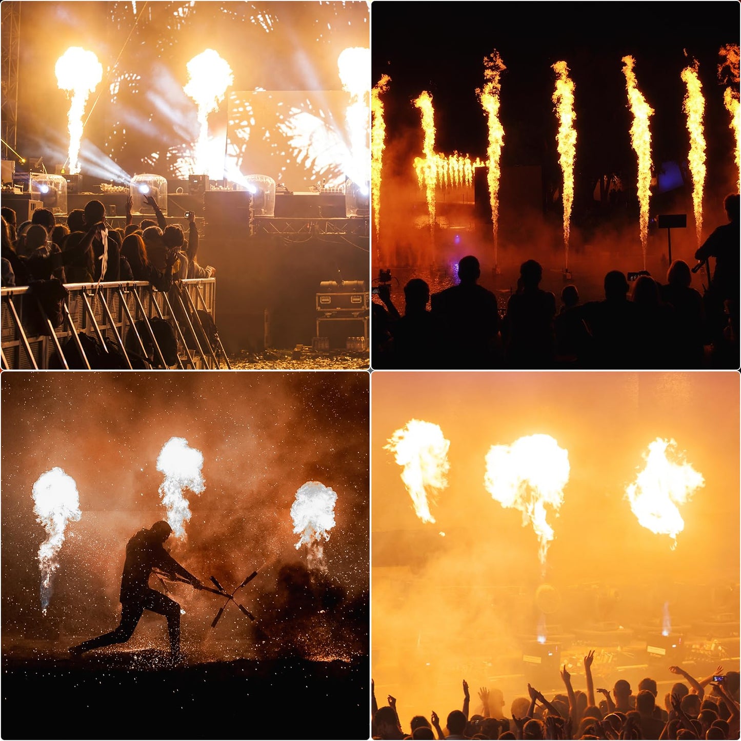 Flammenwerfer, 150W Pyrotechnikmaschine, Flammenprojektor mit DMX512 Controller, Dj Jet Flame Machine für Konzerte, Shows, Partys, Halloween, Weihnachten, Sportevents