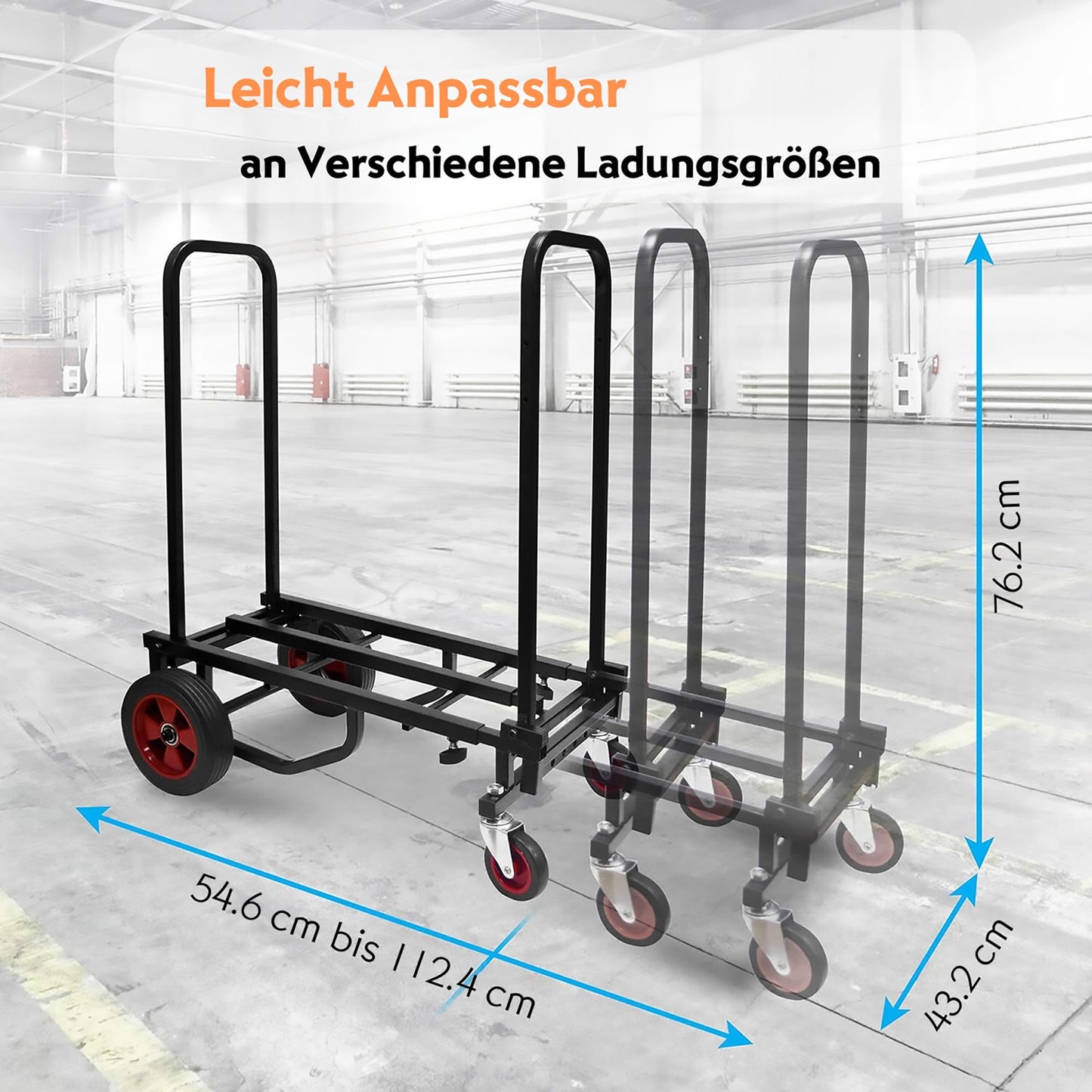 Pyle Plattformwagen - Transportwagen, Handwagen Faltbar - Transportkarre klappbar, Rollwagen Transporthilfe, Paketwagen, bis zu 136kg, Lager, Lieferung