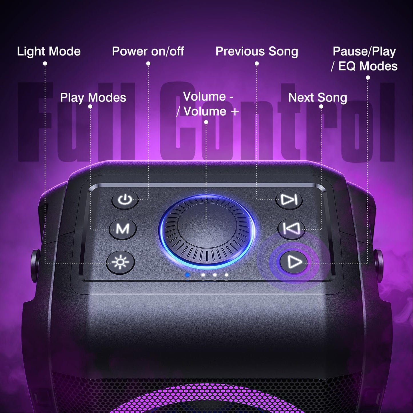 W-KING 180W PEAK Bluetooth Lautsprecher Box Groß, Kabelloser Musikbox Bluetooth Party Box Boombox mit Natürlich Tiefer Bass/4 Treiber 2 Subwoofer, 80W Riesig 105dB Sound/IPX5/Lichter/24H/USB/TF/AUX/EQ