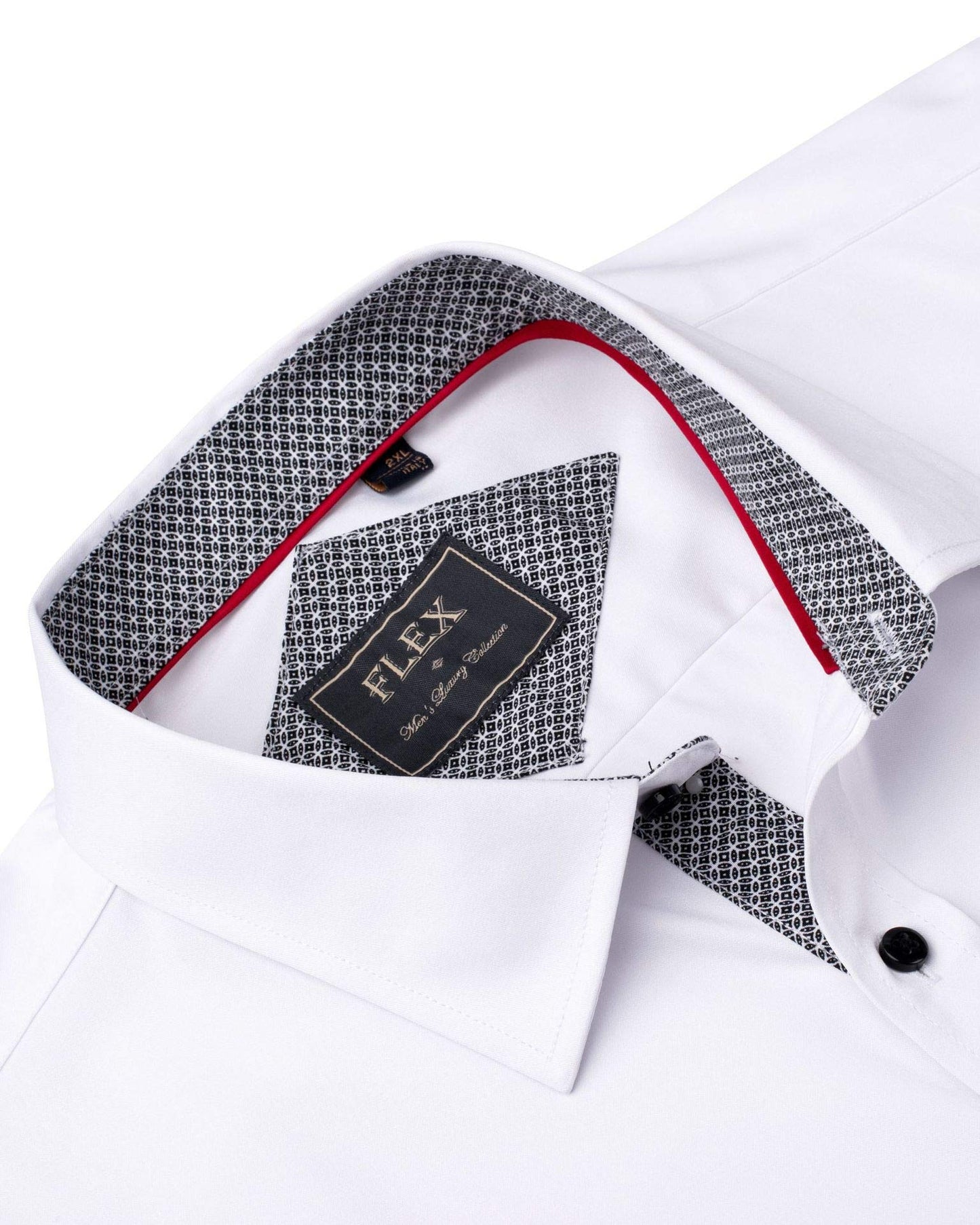J.VER Herren Hemd Regular Fit Langarm Herrenhemden Freizeithemd Regular Businesshemd Elastiscer Musterhemd,Weiß Schwarz,L