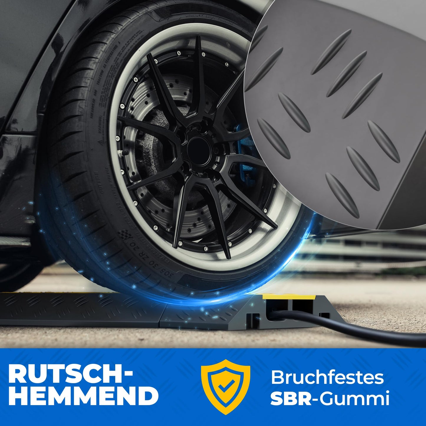 2 Kanal Kabelbrücke mit Deckel überfahrbar Stolperschutz Rampe Brücke Protektor