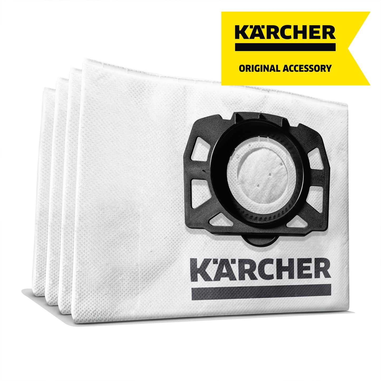 Kärcher Original Vliesfilterbeutel KFI 357: 4 Stück, 3-lagig, extrem reißfest und robust, passgenau für Kärcher Nass-/Trockensauger und Waschsauger, Artikelnummer: 2.863-314.0