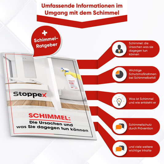 Stoppex® Aktiv-Profi Schimmelentferner gegen Schimmel für Wand, Bad und Silikonfugen I Extrastarker, chlorhaltiger Anti Schimmelspray gegen Stockflecken u. Schimmelpilz