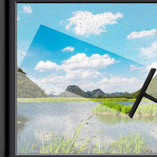 IARTISTE Duschabzieher Silikon Duschwischer Fensterabzieher Badezimmerwischer,Fensterabzieher aus Silikon mit Edelstahl-Kern für Dusche,Badezimmer,Spiegel,Glas-Reinigung,Fliesen (Black, Small)