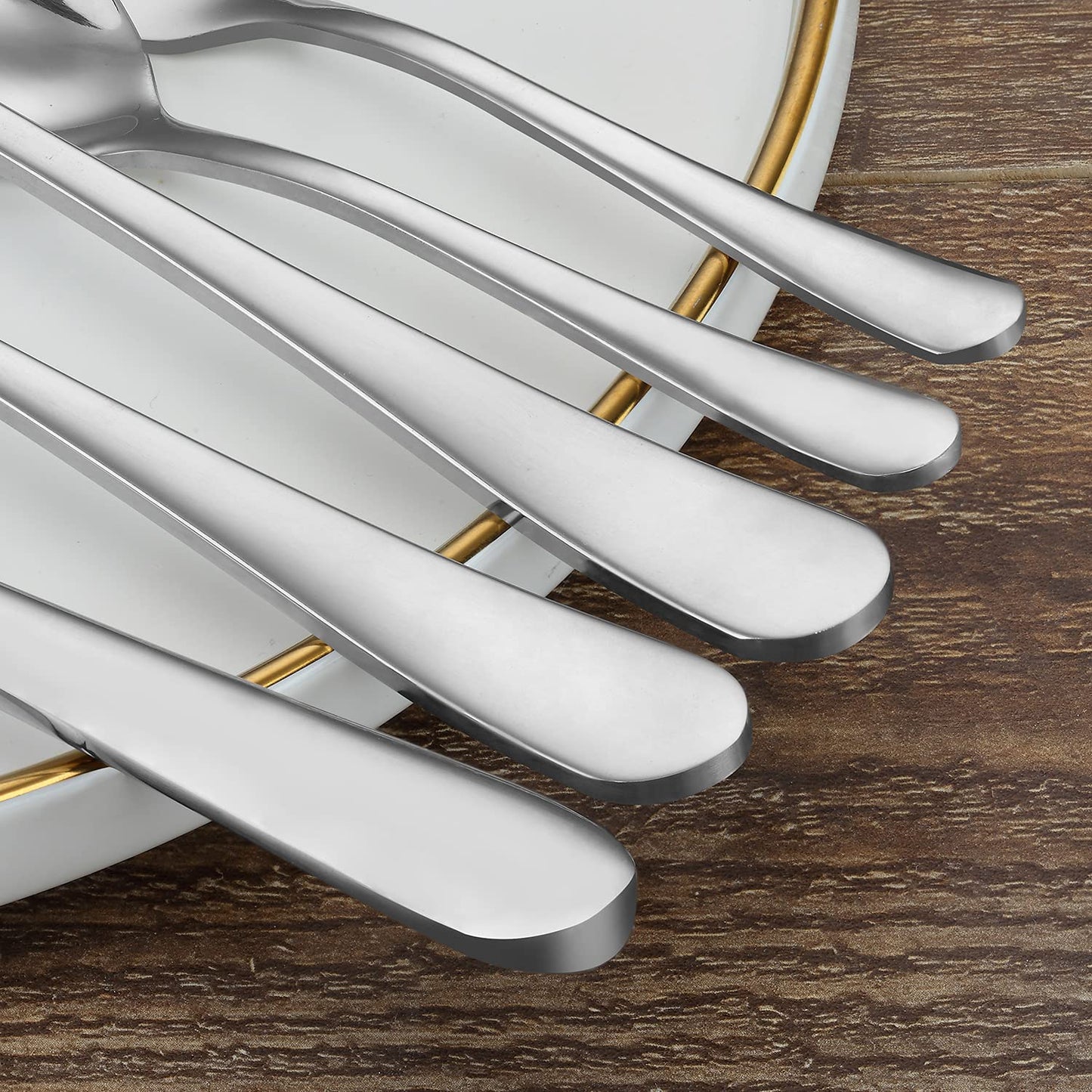 BEWOS Besteck Set für 6 Personen, 30 teilig Essbesteck Set inkl. Messer, Gabel, Löffel, Besteck Edelstahl Spiegelpoliert, Spülmaschinenfest