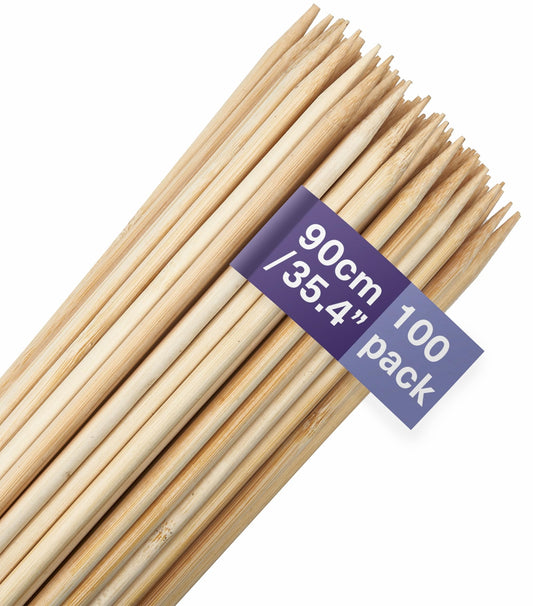 MATANA 100 Stück XXL Holzspieße, Stockbrot Spieße, Marshmallow Spieße, 90cm (0,6cm/6mm Dick) - Lange Grillspieße - Schaschlik, Marshmallows, Lagerfeuer - Stabil & 100% Natürlich