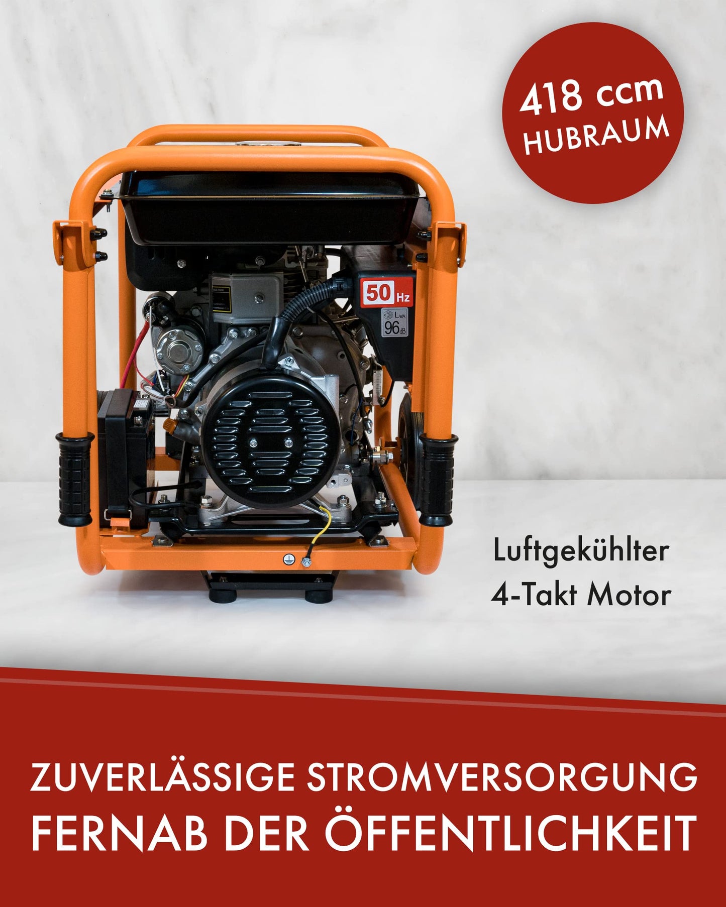 Stromerzeuger KW5500 1-Phasig 5000Watt Diesel Generator Notstromaggregat Orange