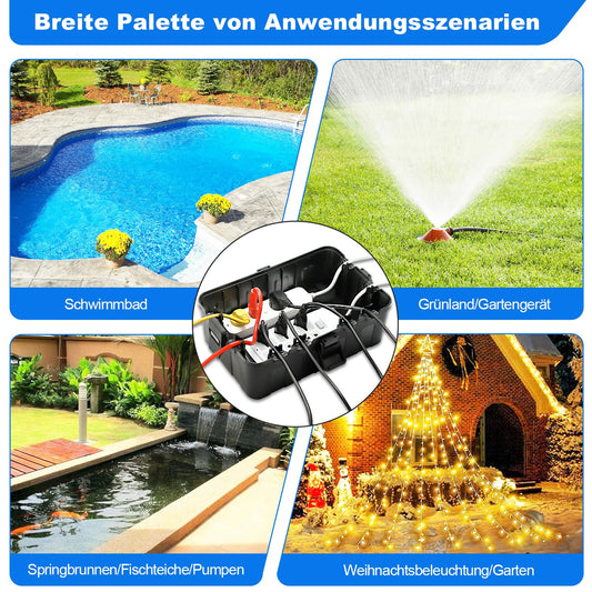 Außenbereich Elektrobox,IP54 Wasserdichte Outdoor Outlet Covers, Wetterfeste Verlängerungskabel Abdeckungen Schützen Steckdose, Steckdose, Timer,Plug,Holiday Light (32 x 22 x 13 cm)-Schwarz