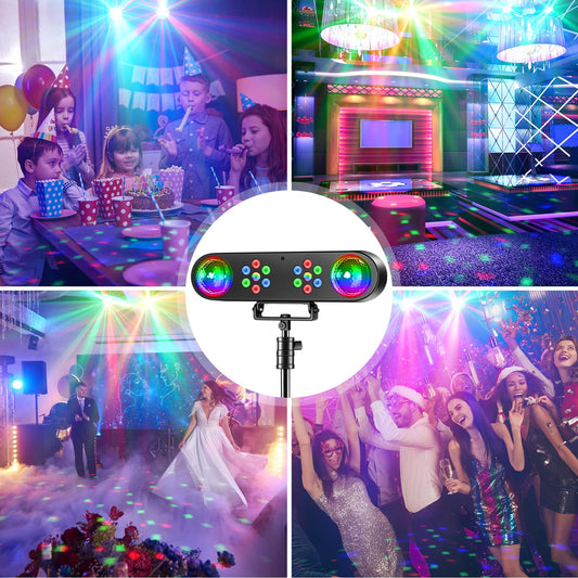 Rtktoup 4-in-1 Discolicht Partylicht mit Ständer, Discokugeln, PAR-Lichtern und Fernbedienung,Bühnenbeleuchtungssystem mit Ton aktiviert, für Bar, Gig, Move, Hochzeit, Halloween, Weihnachten