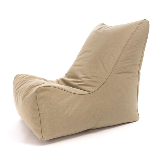 Ecopuf Dubai Sitzsack für den Außenbereich, bequemer Sitz mit hoher Rückenlehne, wasserdichter Schlumpf zum Sitzen, Füllung aus Polystyrol-Kugeln, Maße: 80 x 77 x 70 cm.