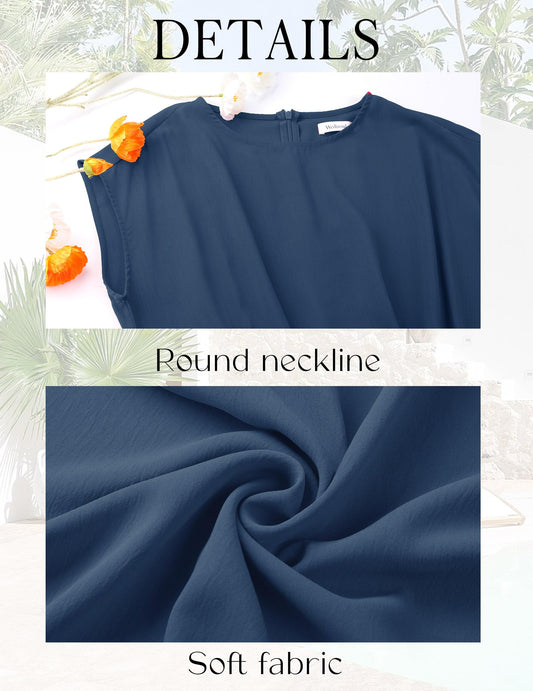 Wedtrend Elegantes Kleid Damen Kleider Sommer Festliches Sommerkleid Damen Festliches Kleid WTP30012 Denim Bluee M