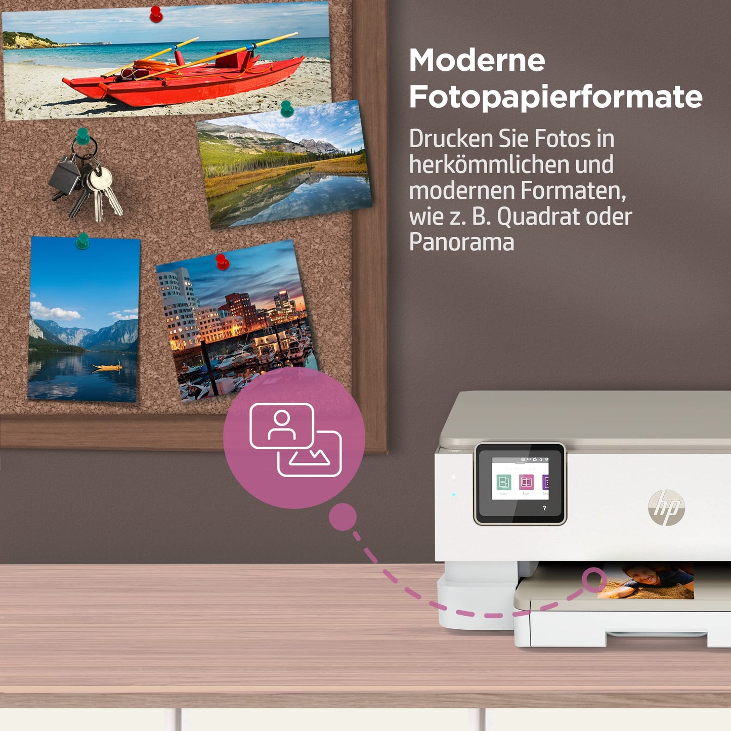 HP Envy Inspire 7220e Multifunktionsdrucker, Tintenstrahldrucker, 6 Monate gratis drucken mit HP Instant Ink inklusive, HP+, Drucken, Scannen, Kopieren, Fotodruck, DIN A4, WLAN, Airprint