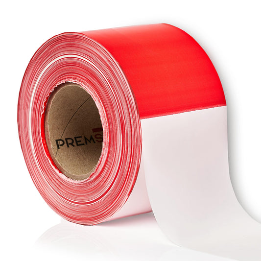 Absperrband 500m x 80 mm Flatterband rot weiß Baustelle Feuerwehr Polizei im Karton extrem reißfest 35 µm Baustellenband Sichern von Gefahrenstellen Absperren rotes Warnband für Kinder