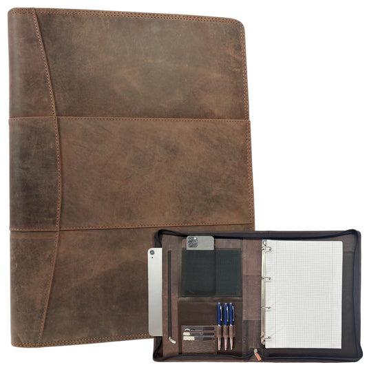 Safekeepers Ledermappe a4, Konferenzmappe A4 Leder,Schreibmappe a4 Reißverschluss,Dokumentenmappe a4 Leder ringbuch