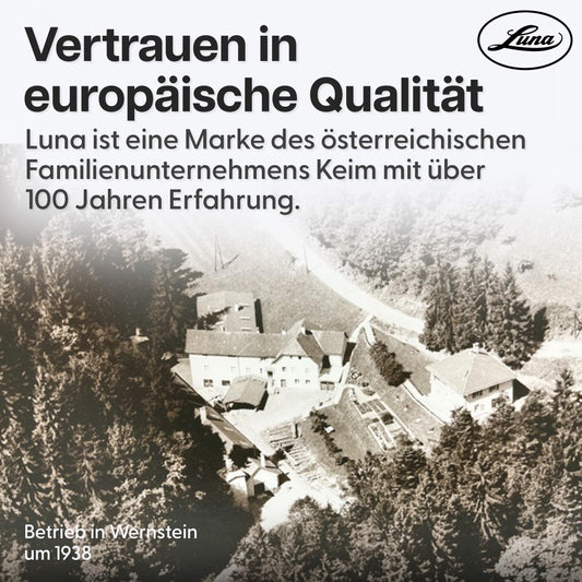 Luna® Wäscheklammern Plastik 50 Stück - Wäscheklammer aus recycelten UV beständigen Kunststoff - Wäscheklammern ohne Abdruck - 100% Farbecht - Wäscheklammern stabil mit Box - Made in Austria