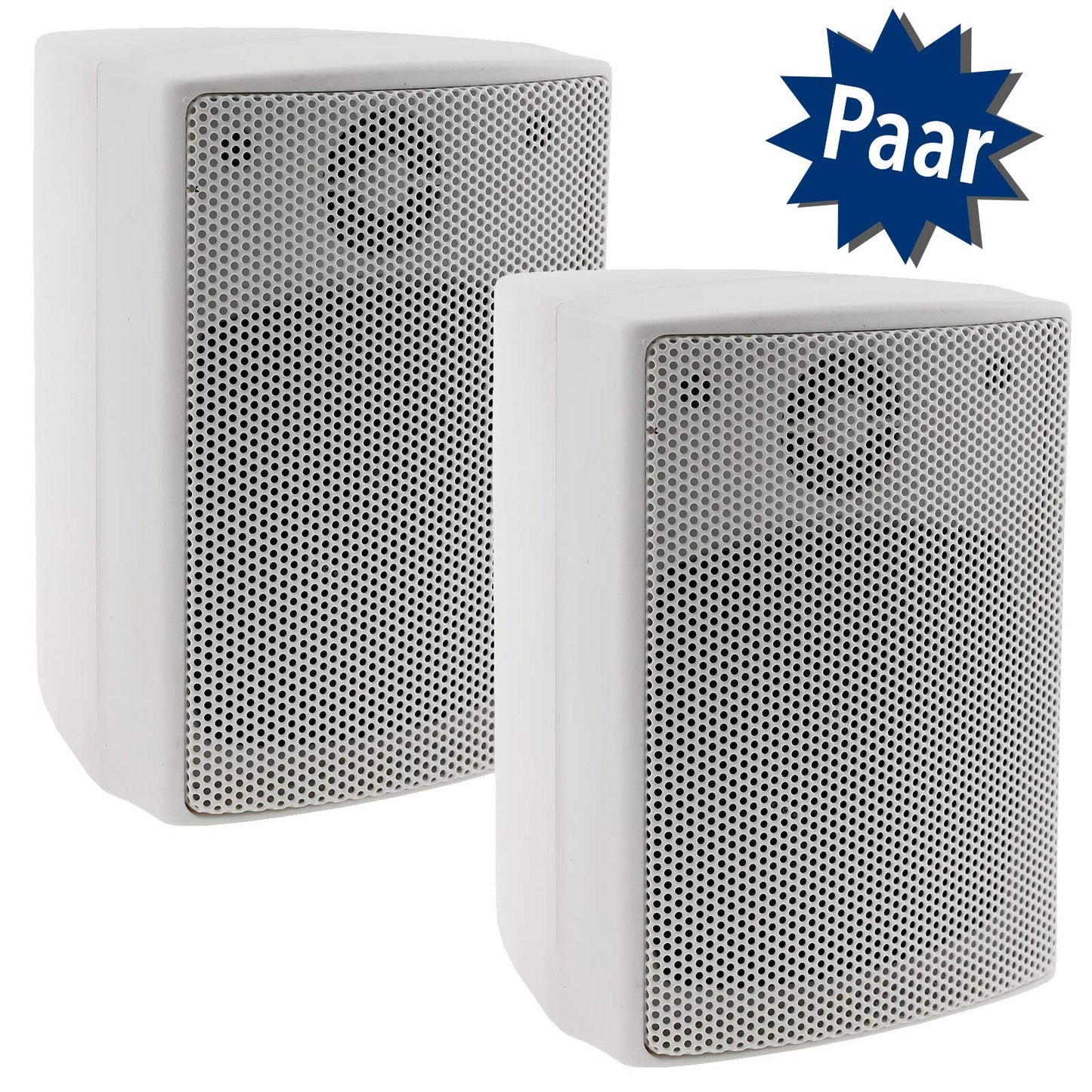 ChiliTec 2-Wege Lautsprecher Weiß Paar Wand-Lautsprecher für HiFi Stereoanlage Heimkino 40Watt 8Ohm