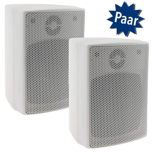 ChiliTec 2-Wege Lautsprecher Weiß Paar Wand-Lautsprecher für HiFi Stereoanlage Heimkino 40Watt 8Ohm