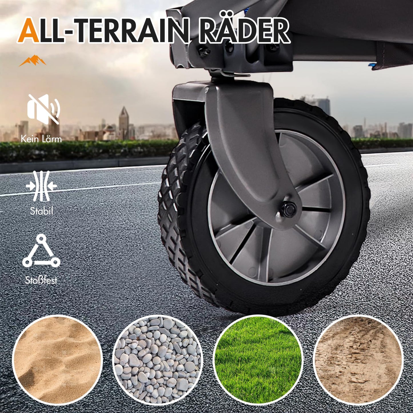PORTAL Bollerwagen faltbar XXL Handwagen mit schnellspanerem Stoff Klappwagen Transportwagen tragbar Strandwagen Gartenwagen Faltwagen belastbar bis 100kg für Camping Garten Einkauf