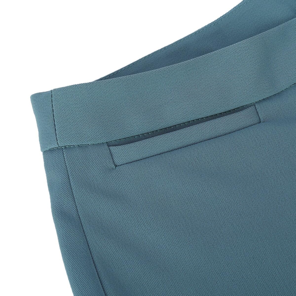 YYNUDA Hosenanzüge für Damen Fallendes Revers Zwei Einreiher Slim Elegant Taillierter Business Hosenanzug（Blau Grau L）