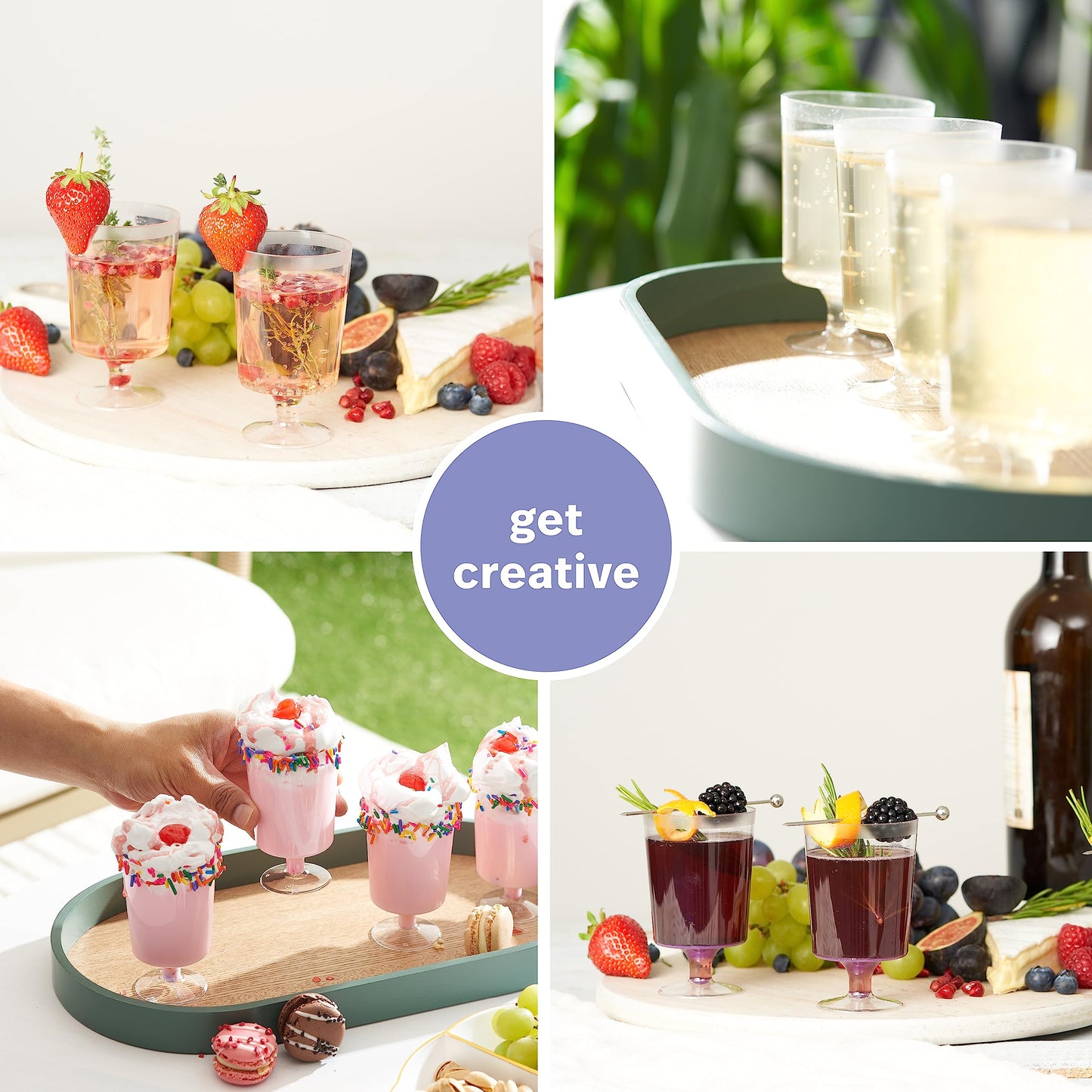 MATANA 50 Premium Weingläser Kunststoff, Plastik Weingläser, 160ml - Mehrweg Cocktailgläser, Weinglas Kunststoff, Weinbecher, Dessertbecher für Hochzeiten, Geburtstage, Partys