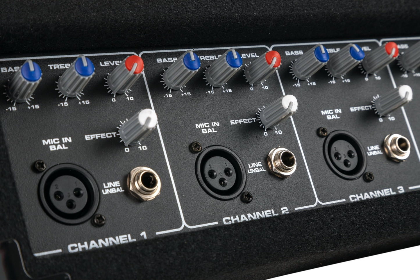 Pronomic PM42U MKII MP3 4-Kanal Powermischer - Mischpult mit Verstärker und integriertem USB/SD MP3-Player - 2x 100 Watt - Mic/Line/Instrument-Input - Powermixer mit 3-Band Graphic Equalizer