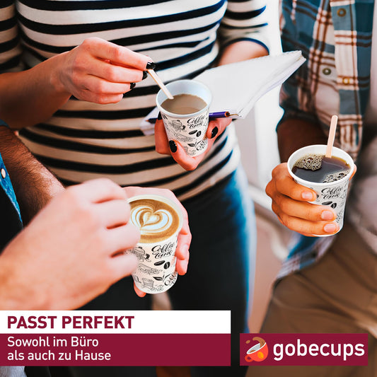 gobecups 100 Weiße Pappbecher 200 ml / 7 oz für Kaffee und Mehr, kaffeebecher pappe, kaffebecher, kaffeebecher einweg
