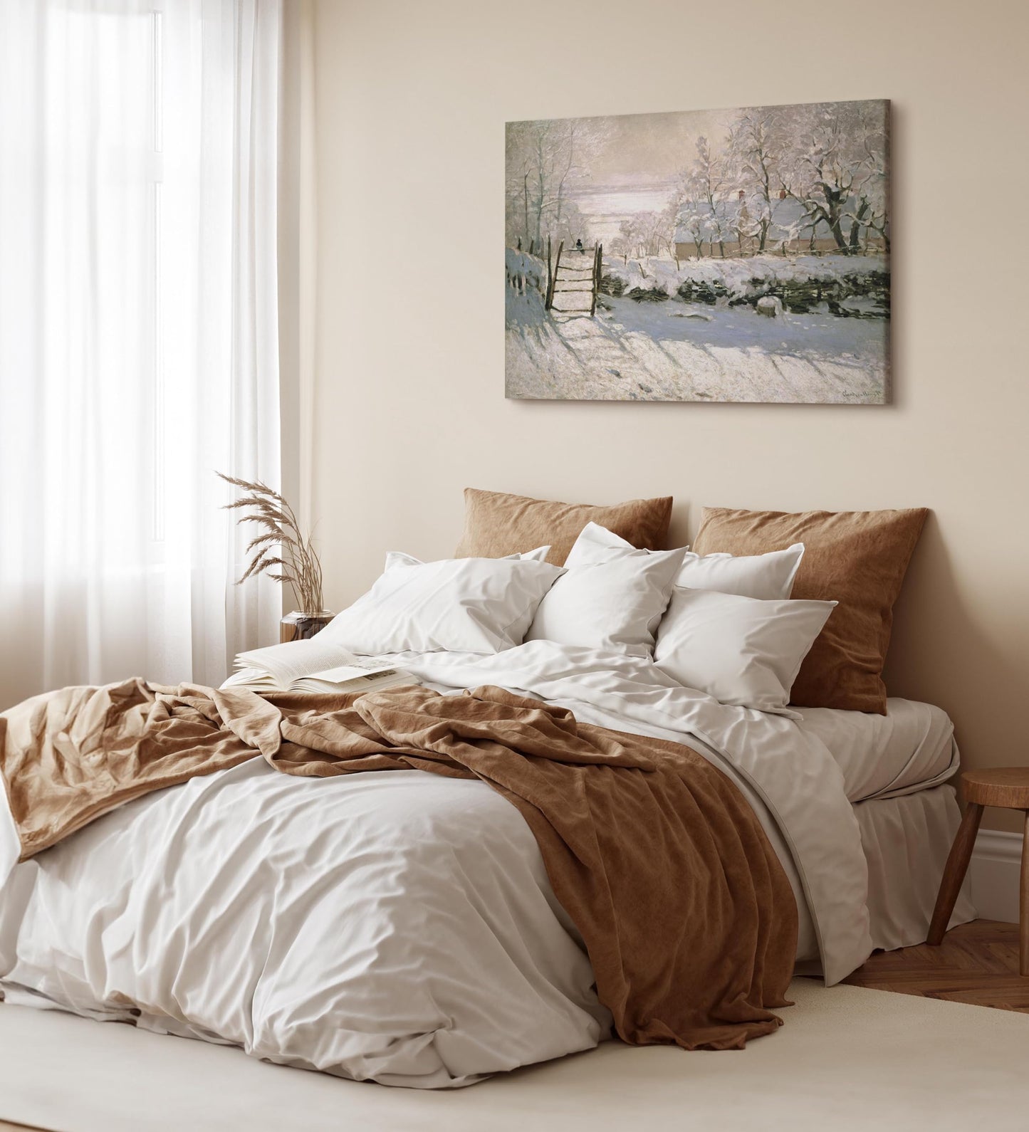 murando HandArt Claude Monet 120x80 cm 1 tlg - Wand Deko Vlies Leinwand Bilder Groß Wanddeko Wohnzimmer Schlafzimmer Kunstdrucke Abstrakt l-G-10002-b-a