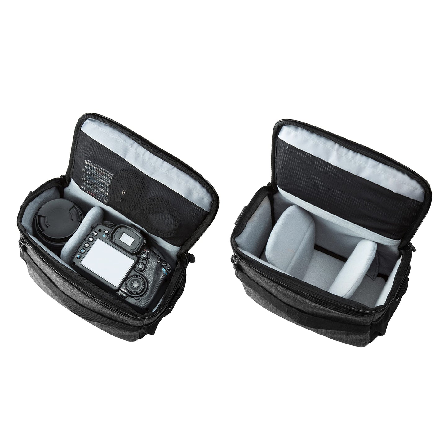 BAGSMART Kameratasche Spiegelreflex DSLR SLR Fototasche Spiegelreflexkamera Systemkamera Objektive Zubehör mit Regenschutzhülle Grau