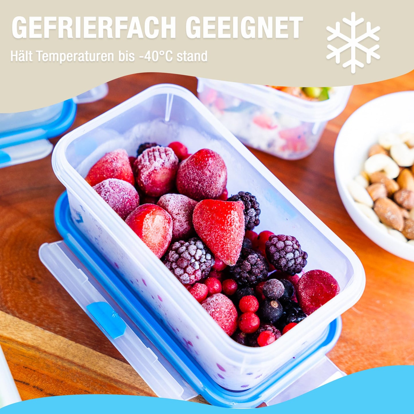 ATHLON TOOLS 4x 2L Frischhaltedosen-Set in Gastro-Qualität - 100% luftdicht und auslaufsicher -40 bis +100 Grad - für alle Lebensmittel - BPA-frei - Vorratsdosen für Kühlschrank [MADE IN EU]