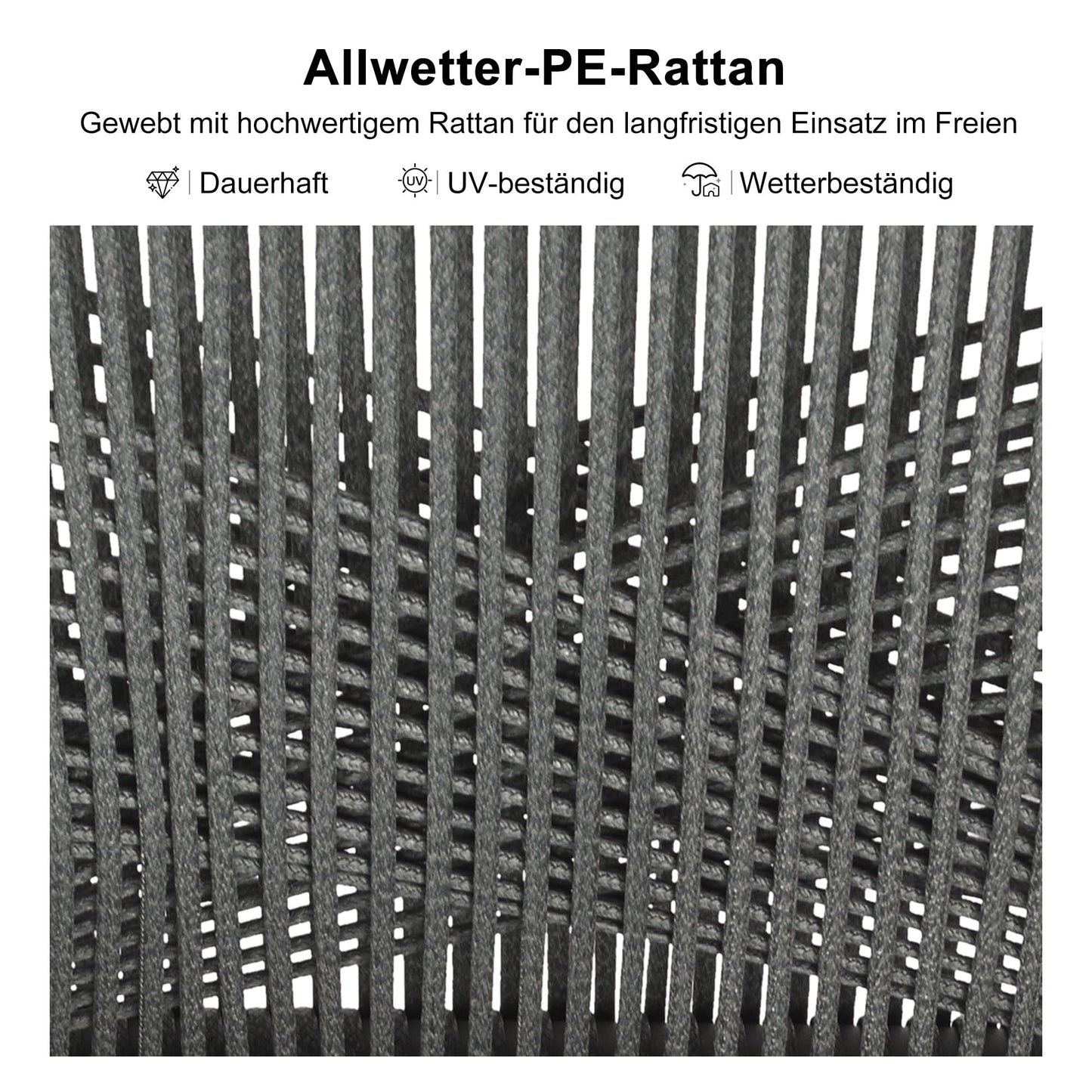 PURPLE LEAF Rivera 9-TLG Gartenmöbel Set 8 Stühle mit Tisch Aluminium Terassenmöbel Außen Wetterfest PE Rattan Essgruppe Gartengarnitur Sitzlounge, Grau