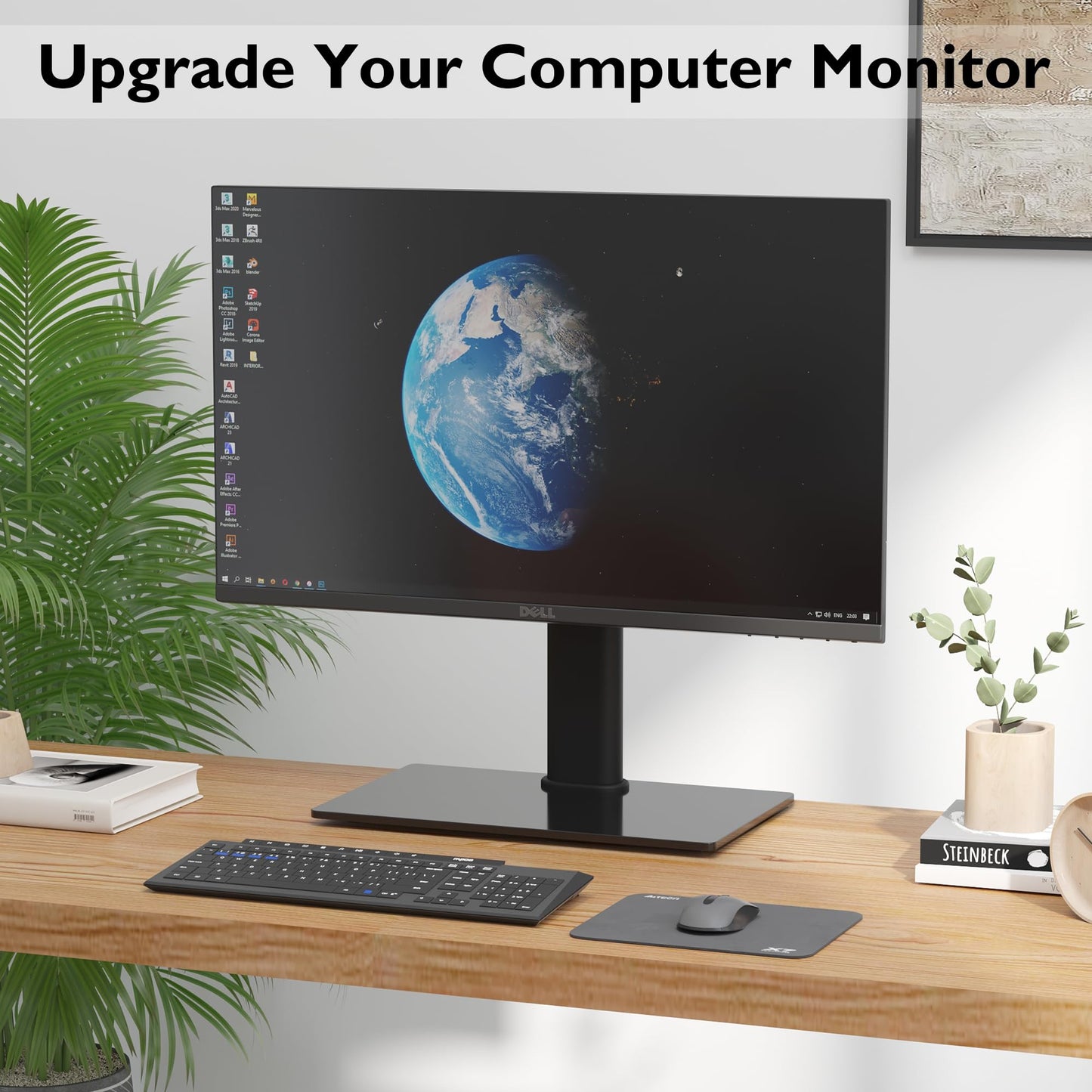 BONTEC TV Standfuß TV Ständer Universal Höhenverstellbar für 26-55 Zoll LCD LED OLED Plasma Flach & Curved Fernseher oder Monitore bis zu 40KG, Max.VESA 400x400 mm