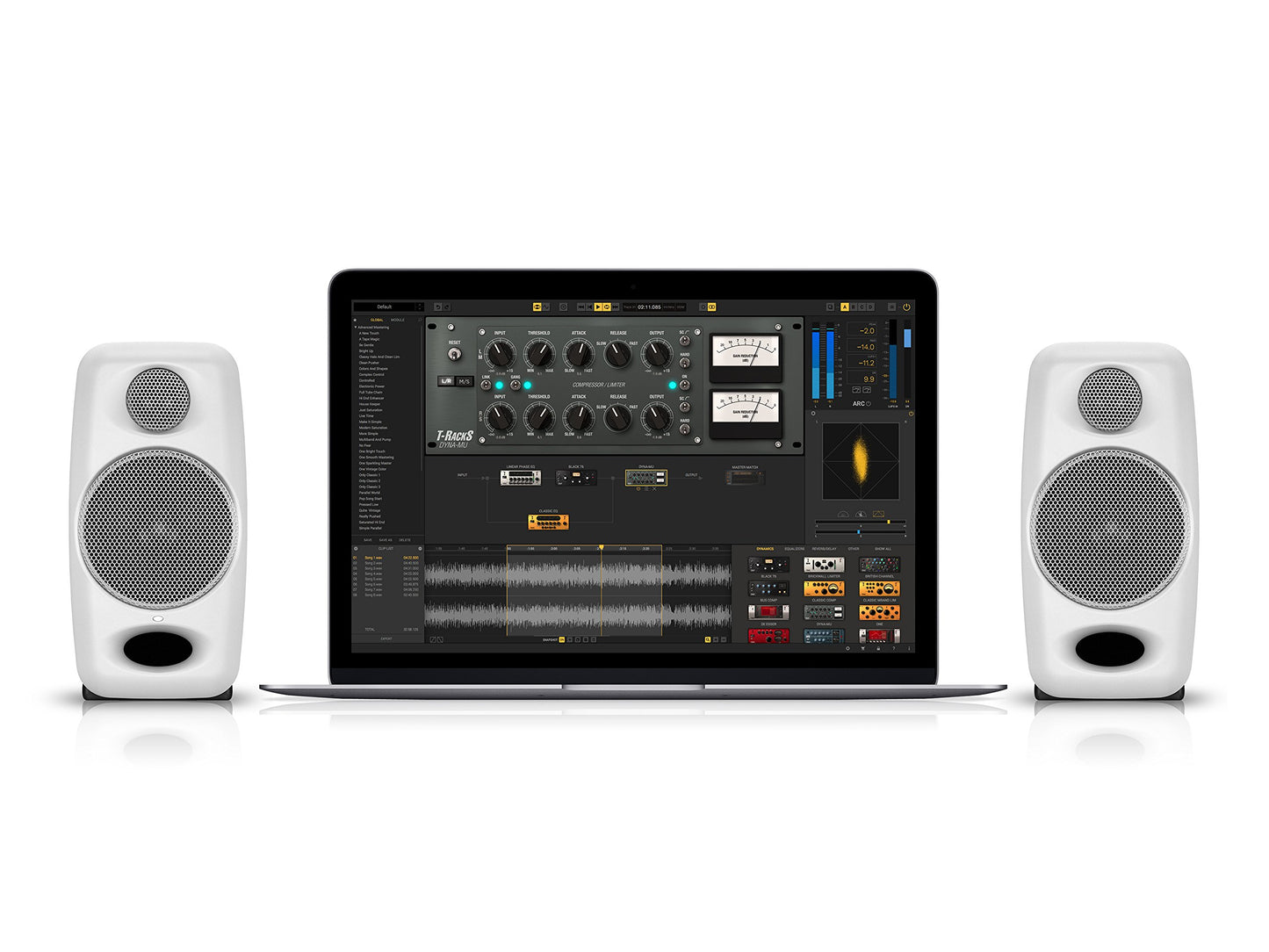 iLoud Micro Monitor White Special Edition - kleinste Studio-Referenz-Monitorpaar weltweit, 4 Class-D-Endstufen, 50 Watt (RMS) bi-amped, Bassreflex, weiß