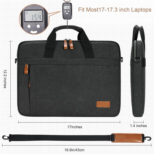 ESTARER Laptoptasche 15.6 Zoll Groß Canvas Aktentasche Herren für Arbeit,College,Reisen,Büro