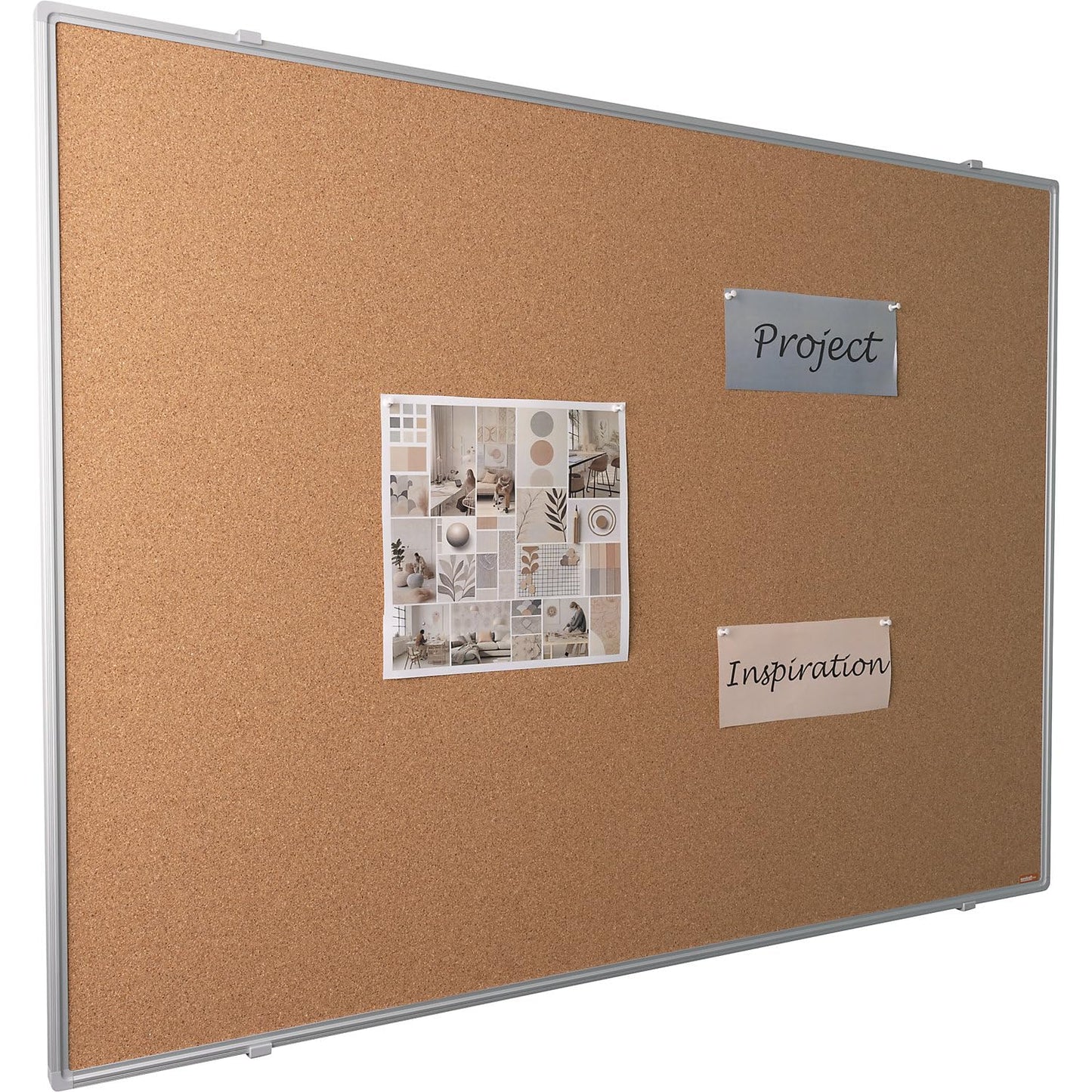 eurokraft | basic | Pinnwand | eloxierter Alu-Rahmen | Naturkork | BxH 150x100 cm