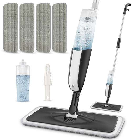 Wischer mit Sprühfunktion Sprühwischer Bodenwischer - MANGOTIME Wischmopp mit Sprühfunktion Spray Mop Nasswischer Bodenwischer mit Wassertank und 4 wischpads für die Reinigung der meisten Bodenarten