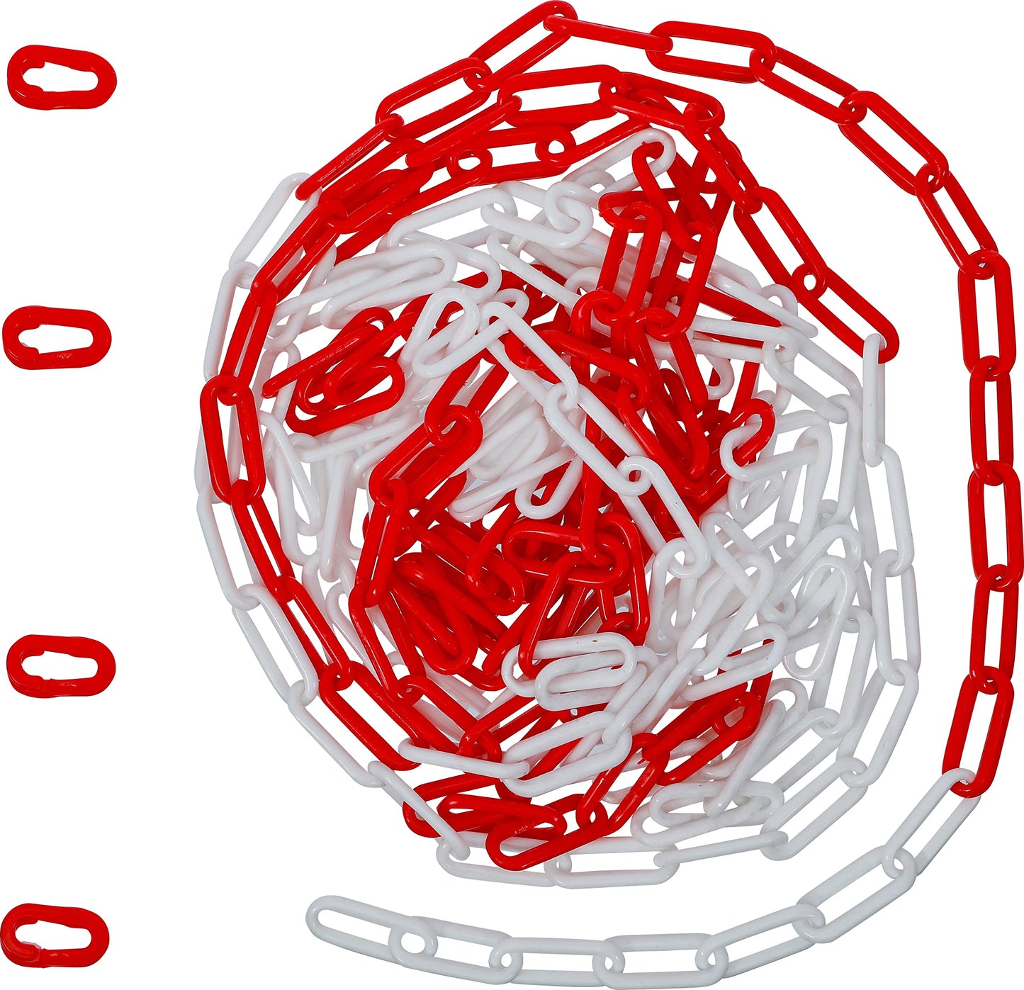 BGS Diy 80816 | Absperrkette | rot/weiß | 4 Karabiner | Kunststoff | 7,5 m