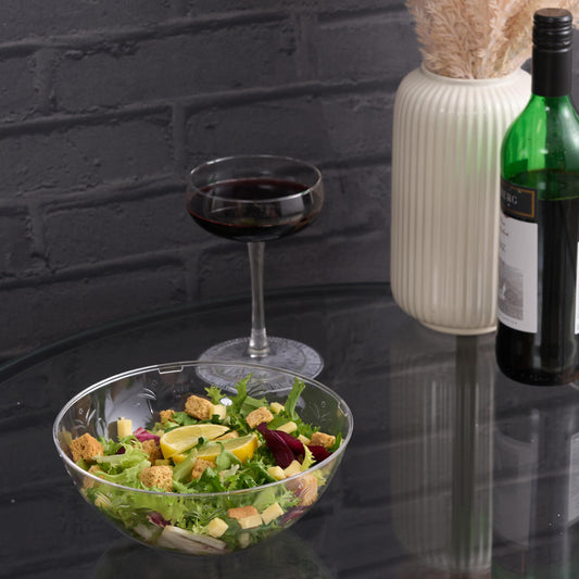 MATANA 5 GroßeTransparente Plastikschalen, Salatschüsseln, Plastikschüsseln, Snackschalen für Kindergeburtstage, Picknick & Partys (1500ml) - Mehrweg & Stabil