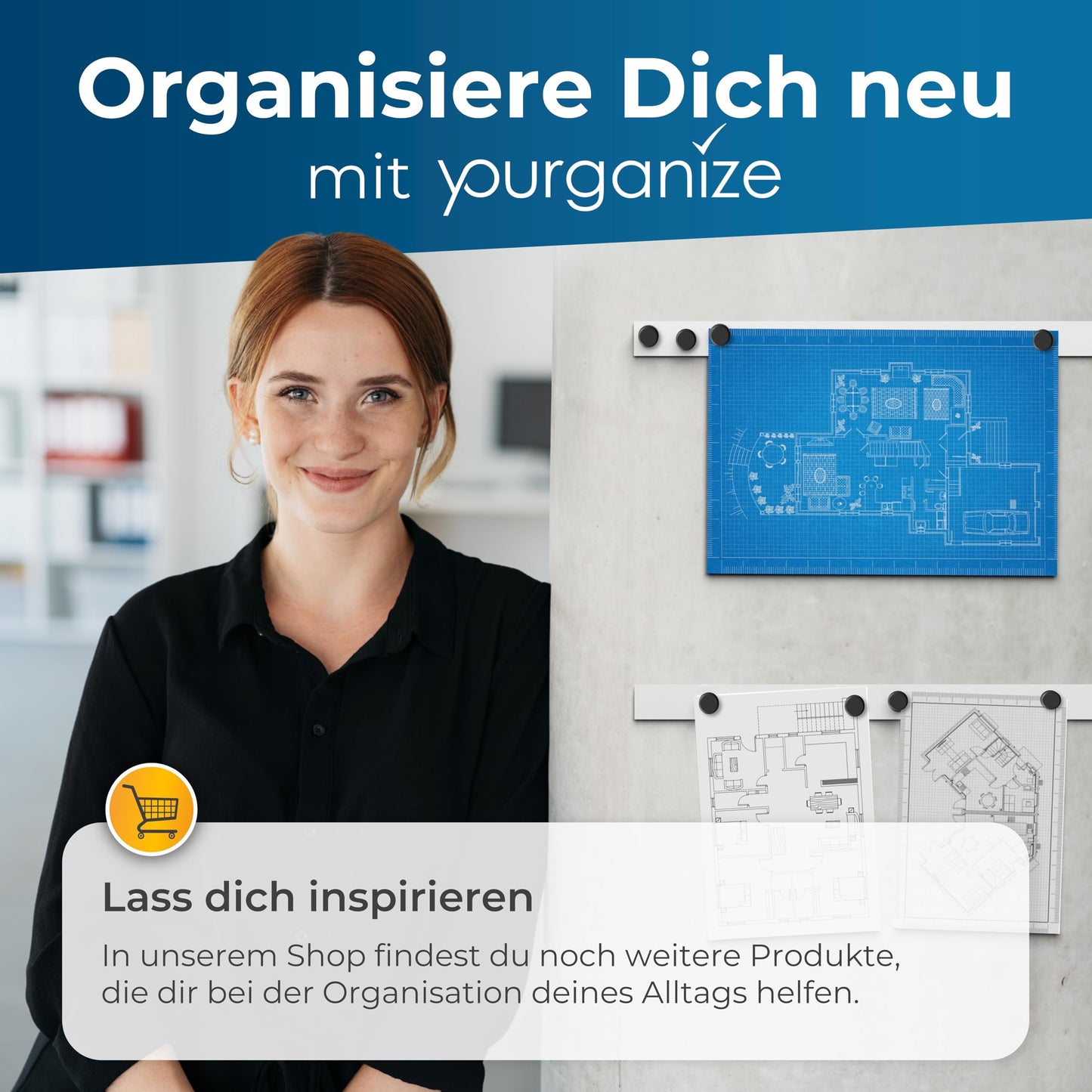 YOURGANIZE® Magnetstreifen beschreibbar | 80 Stück, 60x20 mm | Magnetschilder zum Beschriften | Für Kühlschrank, Whiteboard & Tafel | Magnetstreifen